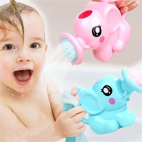 Classic Baby Bath Toys Lovely Plastic Elephant Shape Animal Children ...