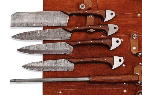 Custom Handmade Damascus Professional kitchen Chef knives set-5-Piece ...