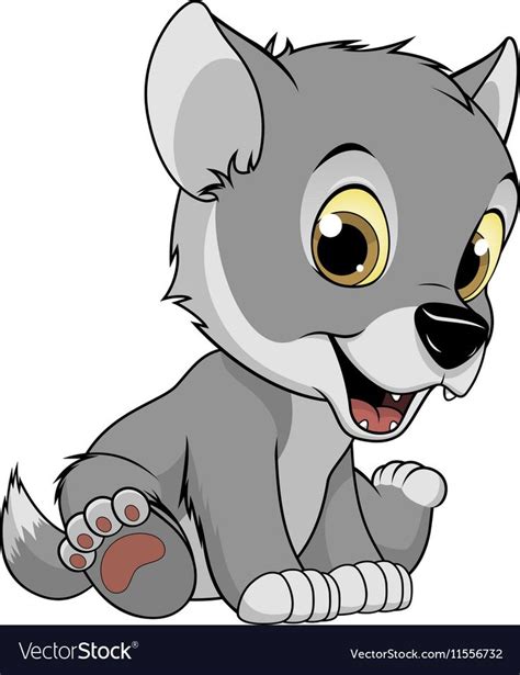 Vector illustration, baby funny wolf, on a white background. Download a ...