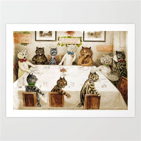 Cats dinner party Art Print by Viktorius Art | Society6