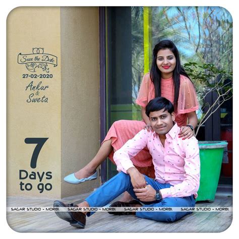 7 Days to go || Marriage countdown | Save the date pictures, 1 day to ...