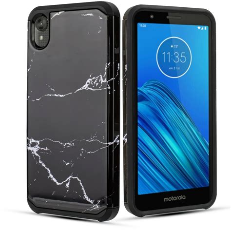 for Motorola Moto E6 Cell Phone Case Shockproof Hard Back Slip Dent Guard Hybrid Slim Shock ...