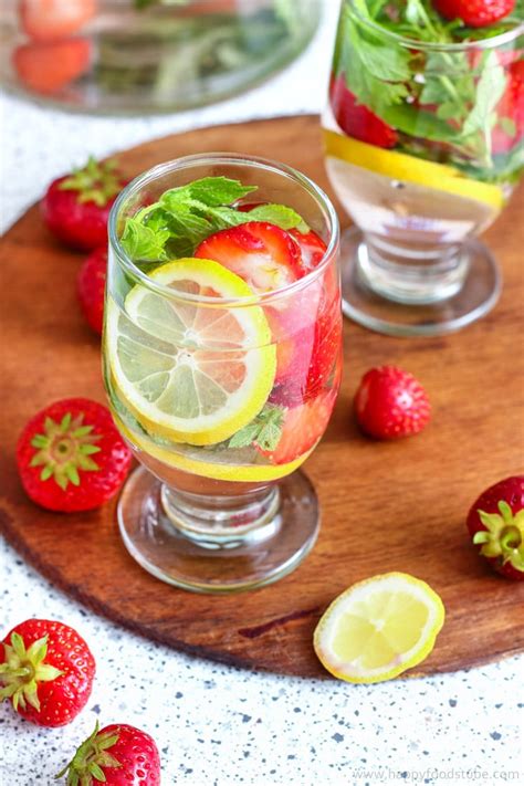 Strawberry Lemon Infused Water Recipe - Happy Foods Tube