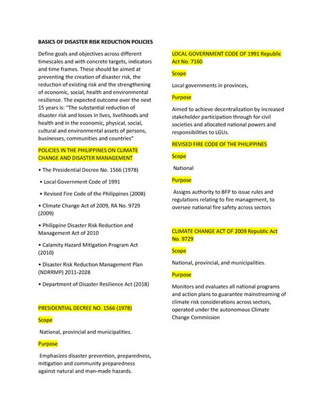 Basics OF Disaster RISK Reduction Policies - BASICS OF DISASTER RISK ...