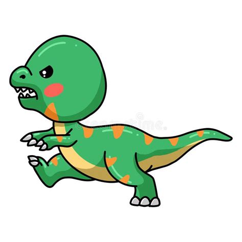 Cute Angry Little Dinosaur Cartoon Walking Stock Vector - Illustration of animal, funny: 227264509