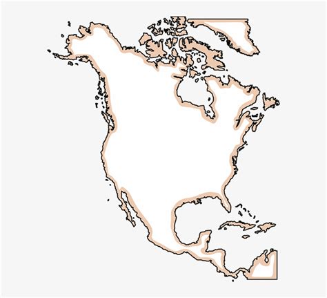Download Transparent Cut Out Continent North America - High Resolution North America Blank Map ...