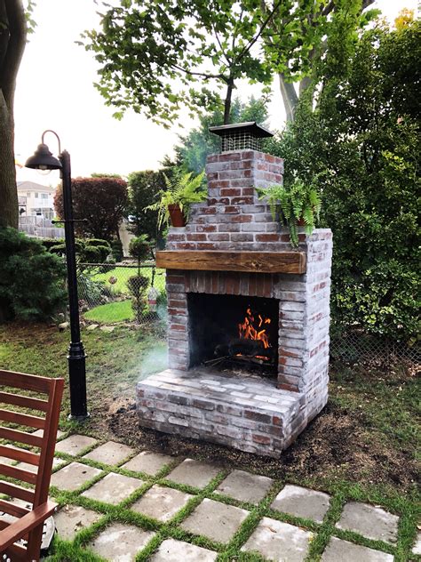 Simple Outdoor Brick Fireplace - Psittacula7