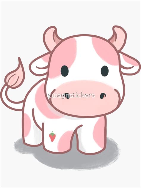 "strawberry cow" Sticker for Sale by swagnstickers | Redbubble