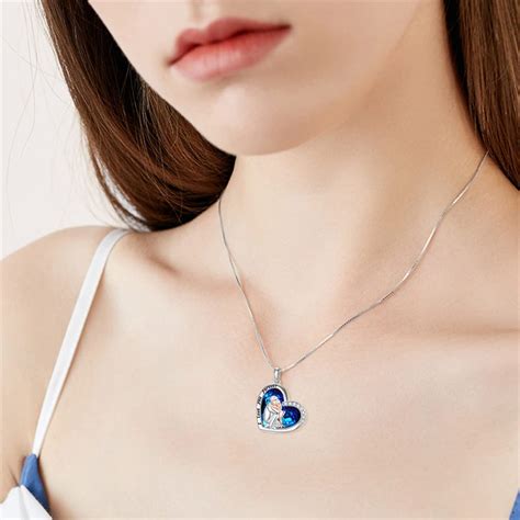 Father Daughter Necklace Crystal Heart Pendent Necklace Birthday Chris ...