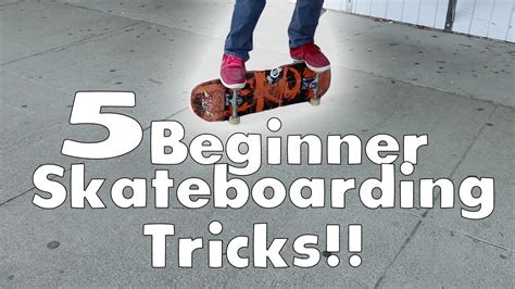 5 Beginner Skateboarding Tricks - YouTube