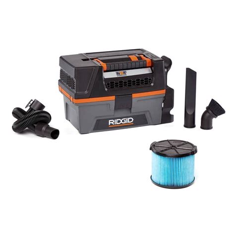 RIDGID 3 Gallon 18-Volt Cordless Handheld NXT Shop Vac Wet Dry Vacuum (Tool Only) with Filter ...