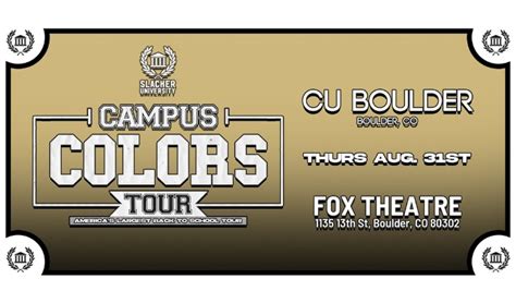 Slacker University's Campus Colors Tour: Boulder tickets in Boulder at ...