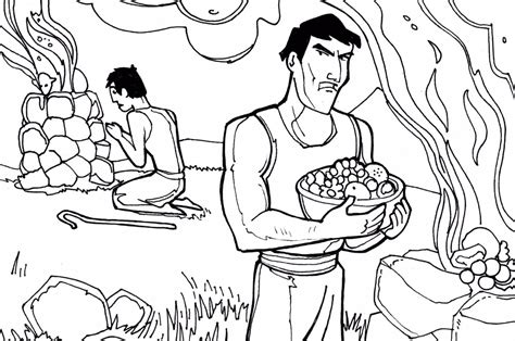 Cain and Abel Sacrifice to God coloring page - Download, Print or Color Online for Free