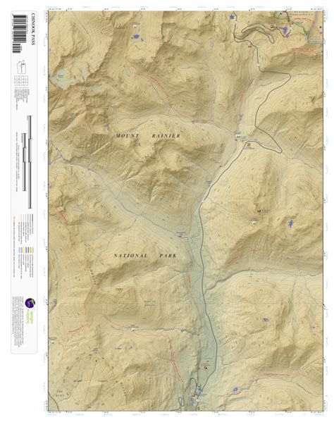 Chinook Pass, Washington 7.5 Minute Topographic Map - Color Hillshade ...