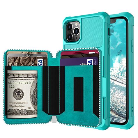 Dteck Wallet Case For iPhone 11 Pro Max, Zipper Wallet Case with Credit Card Holder Slot Purse ...
