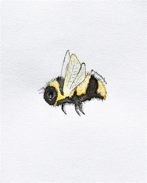 Original Bumble Bee Watercolor Print | Etsy