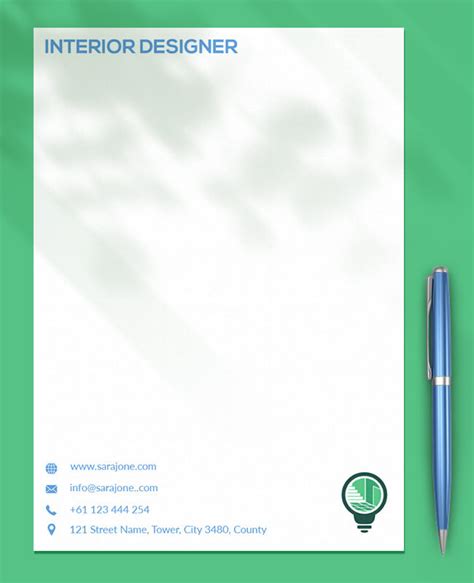 Interior Design Letterhead Free Download PSD | room surf.com