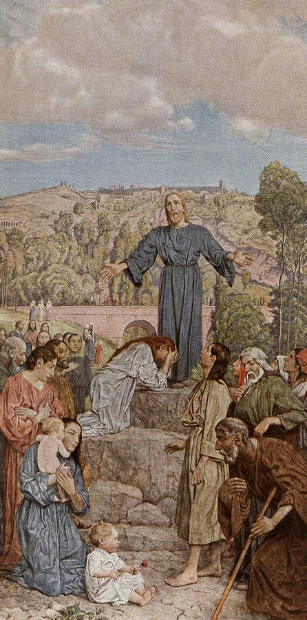 Christ preaching Painting by Hans Thoma - Pixels