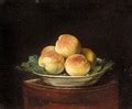 Still Life With Peaches In A Bowl On A Round Table - (after) Jean ...