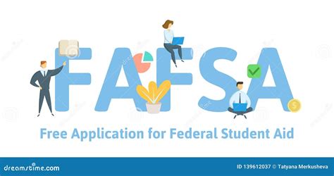 FAFSA, Free Application for Federal Student Aid. Concept with Keywords, Letters and Icons. Flat ...