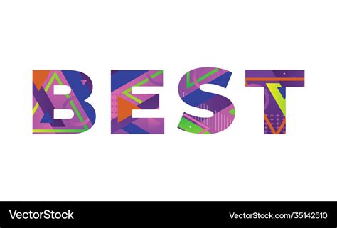 Best concept retro colorful word art Royalty Free Vector