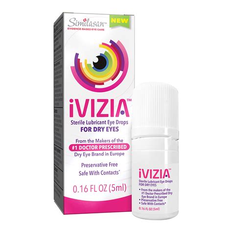 iVIZIA Sterile Lubricant Eye Drops Preservative-Free Moisturizing Dry Eye Relief Contact Lens ...