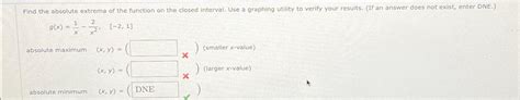 Solved Find the absolute extrema of the function on the | Chegg.com