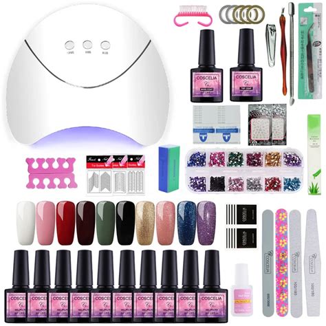 Full Manicure Set With Lamp Nail Kit 36W UV LED Lamp For Nail Art Sets ...