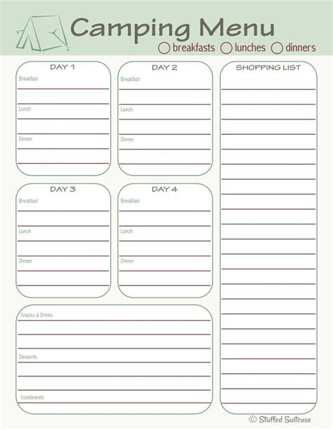 Boy Scout Camping Checklist Printable