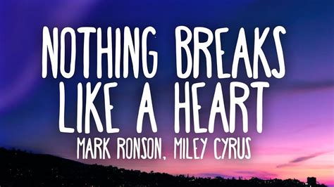 Mark Ronson, Miley Cyrus - Nothing Breaks Like a Heart (Lyrics) Chords - Chordify