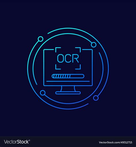 Ocr icon optical character recognition Royalty Free Vector