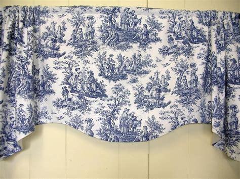 ~Waverly Rustic French Country Toile~ BLUE~WHITE~Handmade~Cotton~ANY~Valances | French country ...