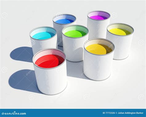 Pots Of Paint Colours Of A Rainbow Stock Illustration - Image: 7772326