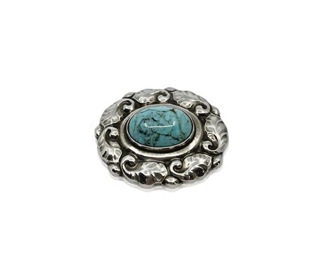 Vintage Georg Jensen Brooch 60 Turquoise - Greg Pepin Silver