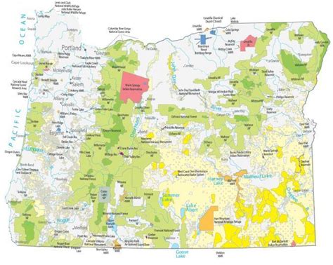 Oregon Lakes and Rivers Map - GIS Geography