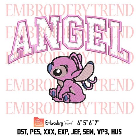 Angel And Stitch Couple Embroidery, Disney Design File