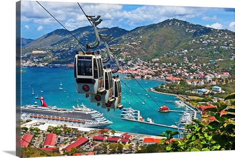 U.S. Virgin Islands, St. Thomas, Tram, View from The Paradise Point ...