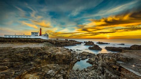 Photo Portugal Cabo Raso Cascais Nature Lighthouses Sky 1920x1080