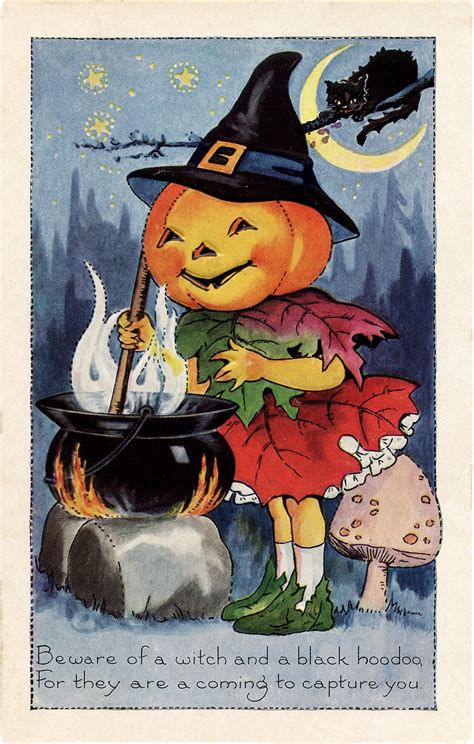 Cute Halloween Pumpkin Witch Image! - The Graphics Fairy