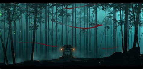 bamboo forest spirits by sheer-madness on deviantART Landscape Concept, Fantasy Landscape ...