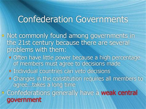 Unitary, Confederation, Federal - ppt download