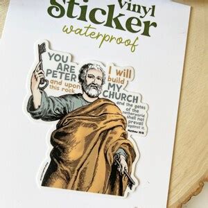 St. Peter Apostle Waterproof Sticker You Are Peter and Upon This Rock I Will Build My Church ...