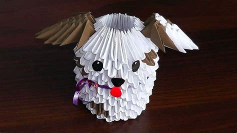 3D origami dog (puppy) assembly diagram (Tutorial) | Модульное оригами ...