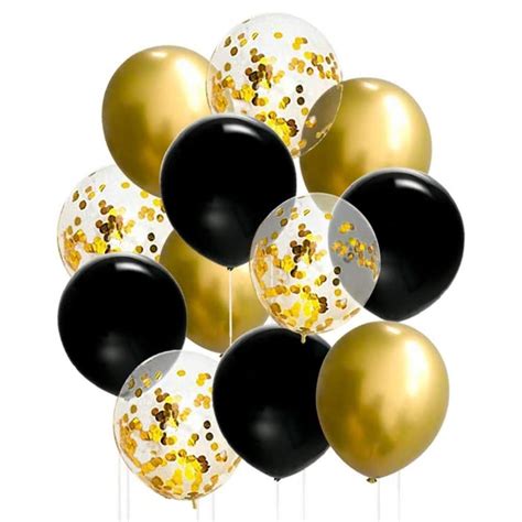 Black & Gold Latex Balloons Bouquet Graduation Party Decor - Etsy