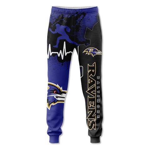 Baltimore Ravens Sweatpants graphic heart ECG line -Jack sport shop