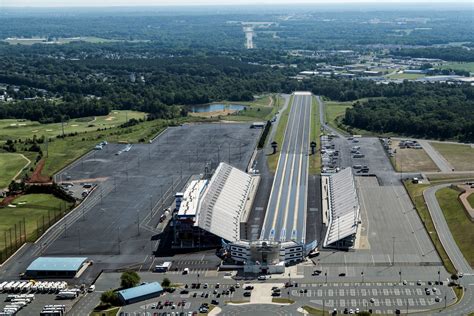 Aerial view of the zMAX Dragway in the Charlotte suburb of Concord ...