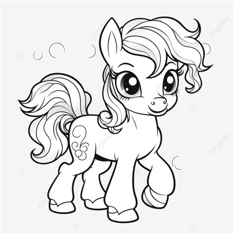 Cute Little Pony Coloring Page, Ring Drawing, Pony Drawing, Color ...