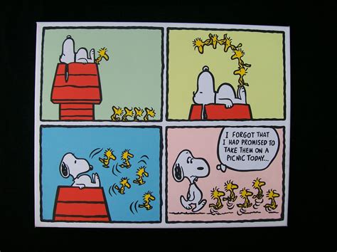 Jdtoonart Cartoon and Comic pop art Paintings: Peanuts Snoopy 4 panel comic strip