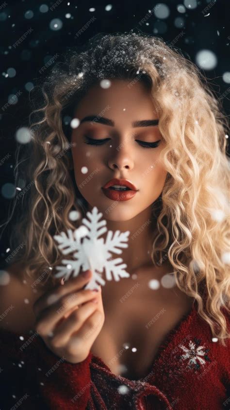 Premium AI Image | A beautiful woman in a Santa Claus costume Generative AI