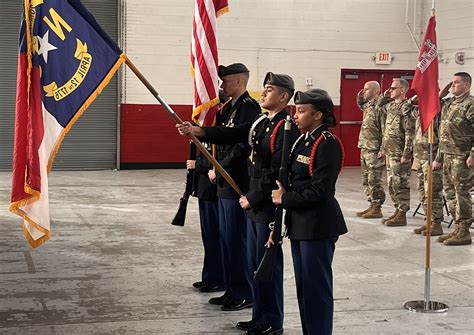 St Pauls High School Army JROTC Color Guard presents the Colors at the 171st Engineer Company ...